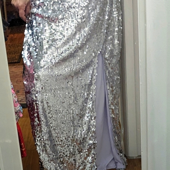 Custom made sequence light stretch mermaid style dress.  Size 12/14 Maxi Dress - Picture 4 of 12